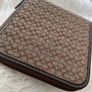 Brown Patterned Zip-Around Wallet